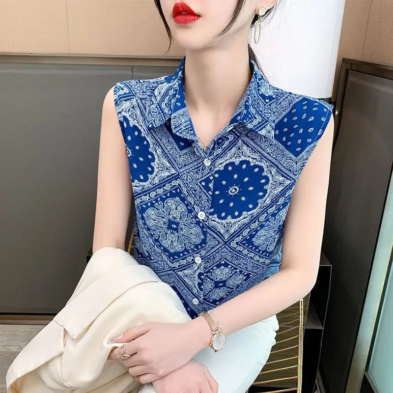 Stijlvolle Vrouw Temperamentvolle Zomer Polo-Neck Blouse