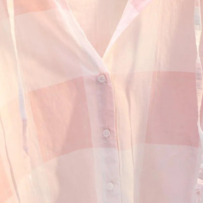 Geruite Hoodie Blouse voor Trendy Zomerlooks