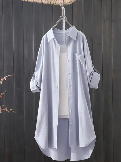 Glinsterende Zomerzucht Losse Midi Shirt voor Dames