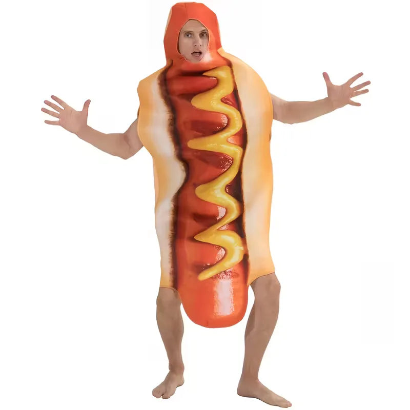Kostuum met hotdog ontwerp en capuchon