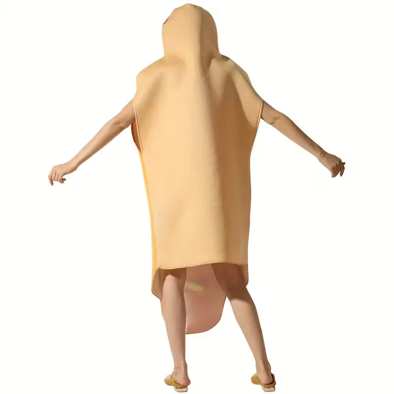 Kostuum met hotdog ontwerp en capuchon