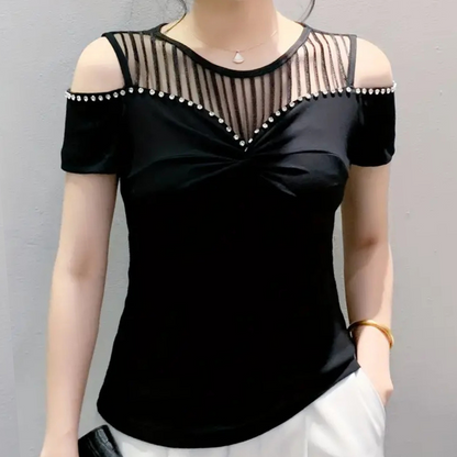 Dames Top Cold Shoulder Kort Mouw Zomerjurk