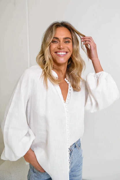 Witte Overhemd voor Vrouw Klassiek Model - Mode Vibes