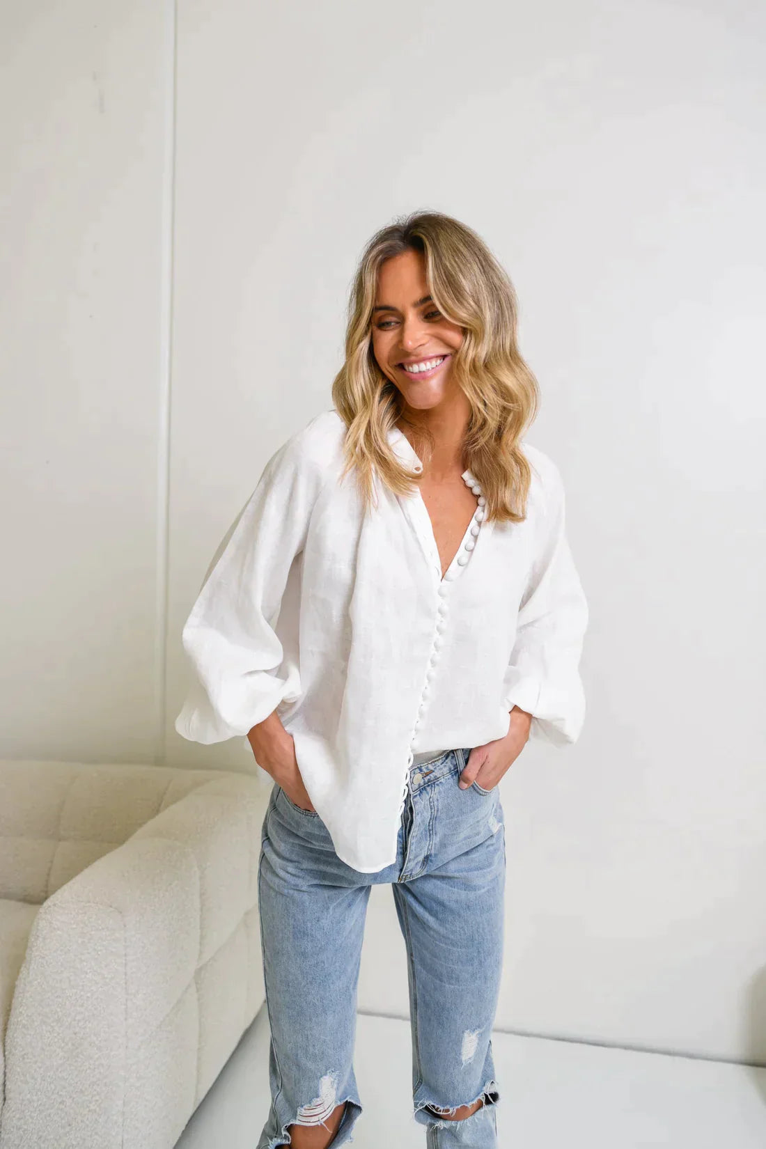 Witte Overhemd voor Vrouw Klassiek Model