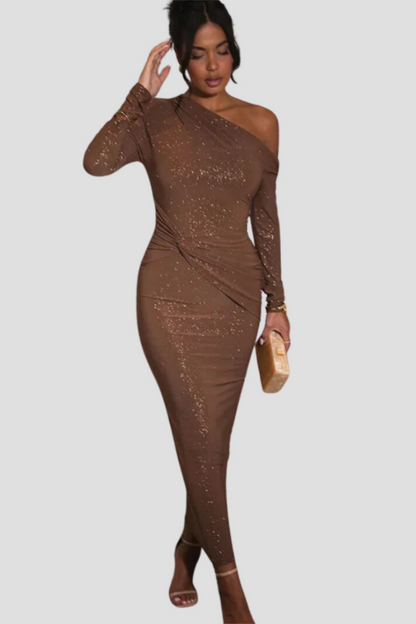 Glitter Maxi Jurk Feestelijk voor Vrouw Nieuwjaar