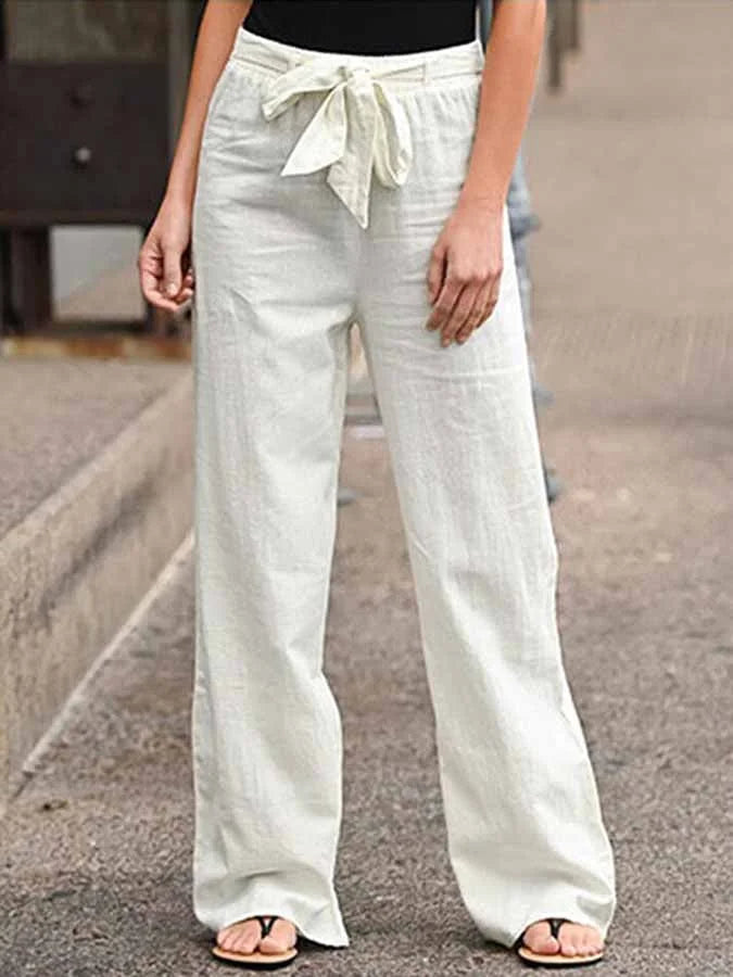 Dunkelblau Leinenhose für Damen