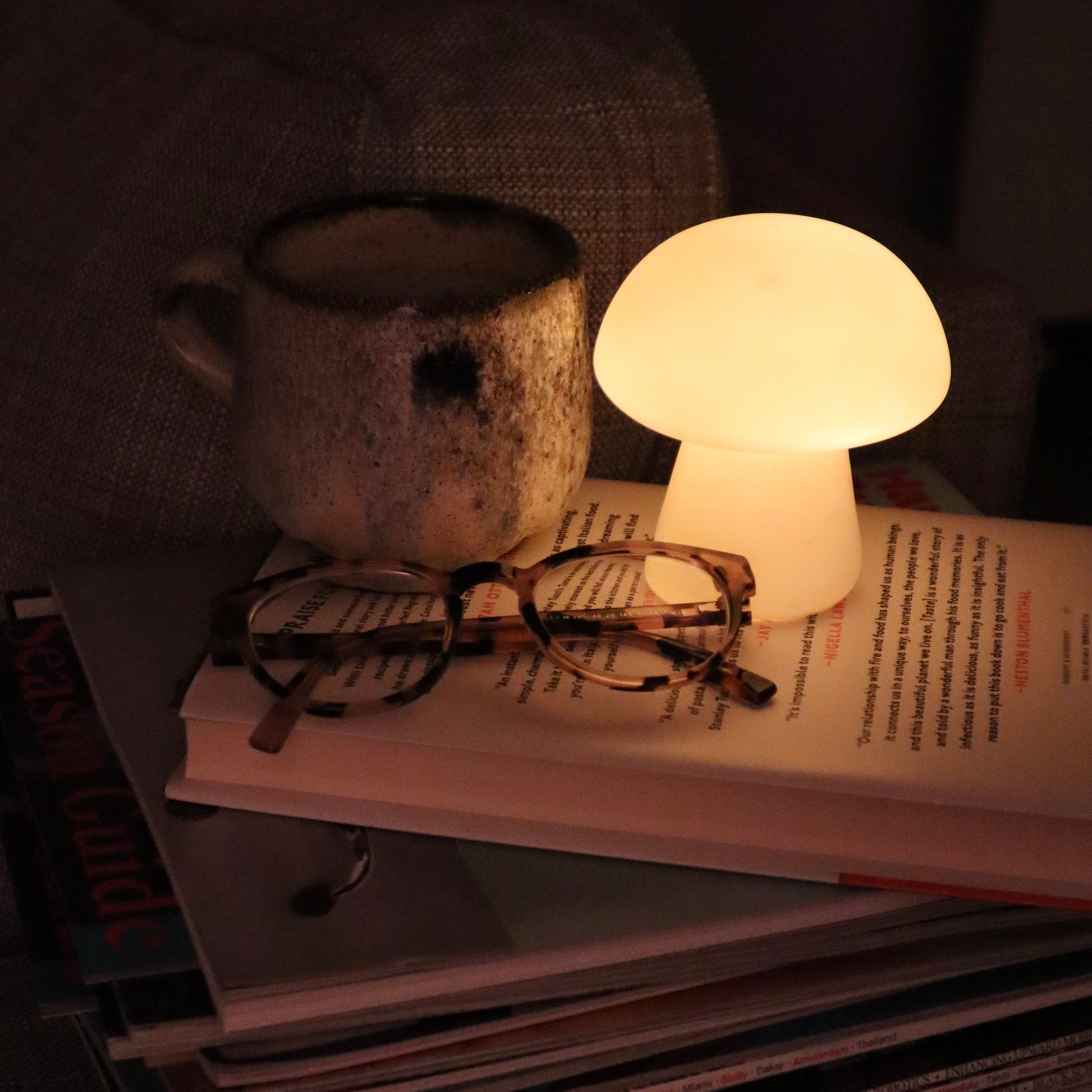 Porseleinen Nachtlamp Paddenstoelvormig Wit Dimbaar - Mode Vibes