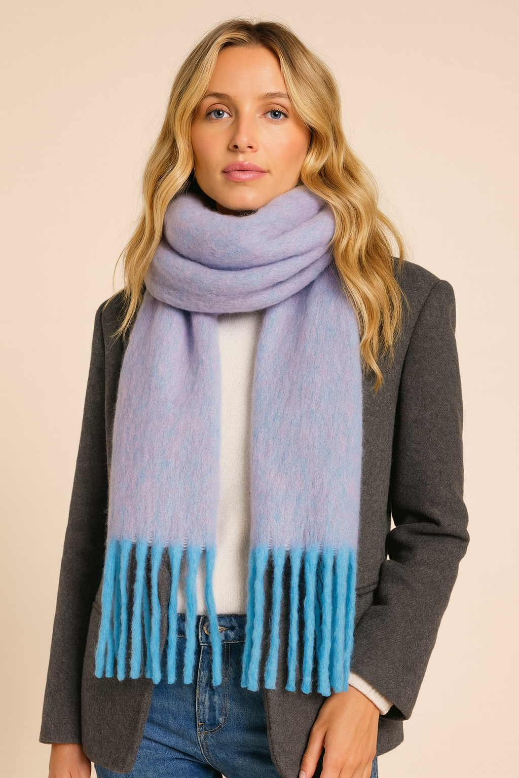 Dames Sjaal Warm met Franjes Zacht en Stijlvol - Mode Vibes