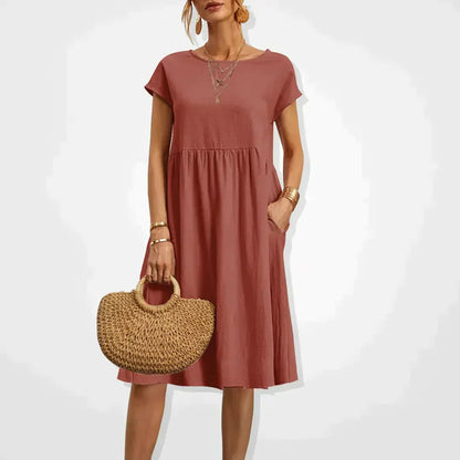 Linnen Jurk Luchtig Zomerse Vrouwenjurk - Mode Vibes