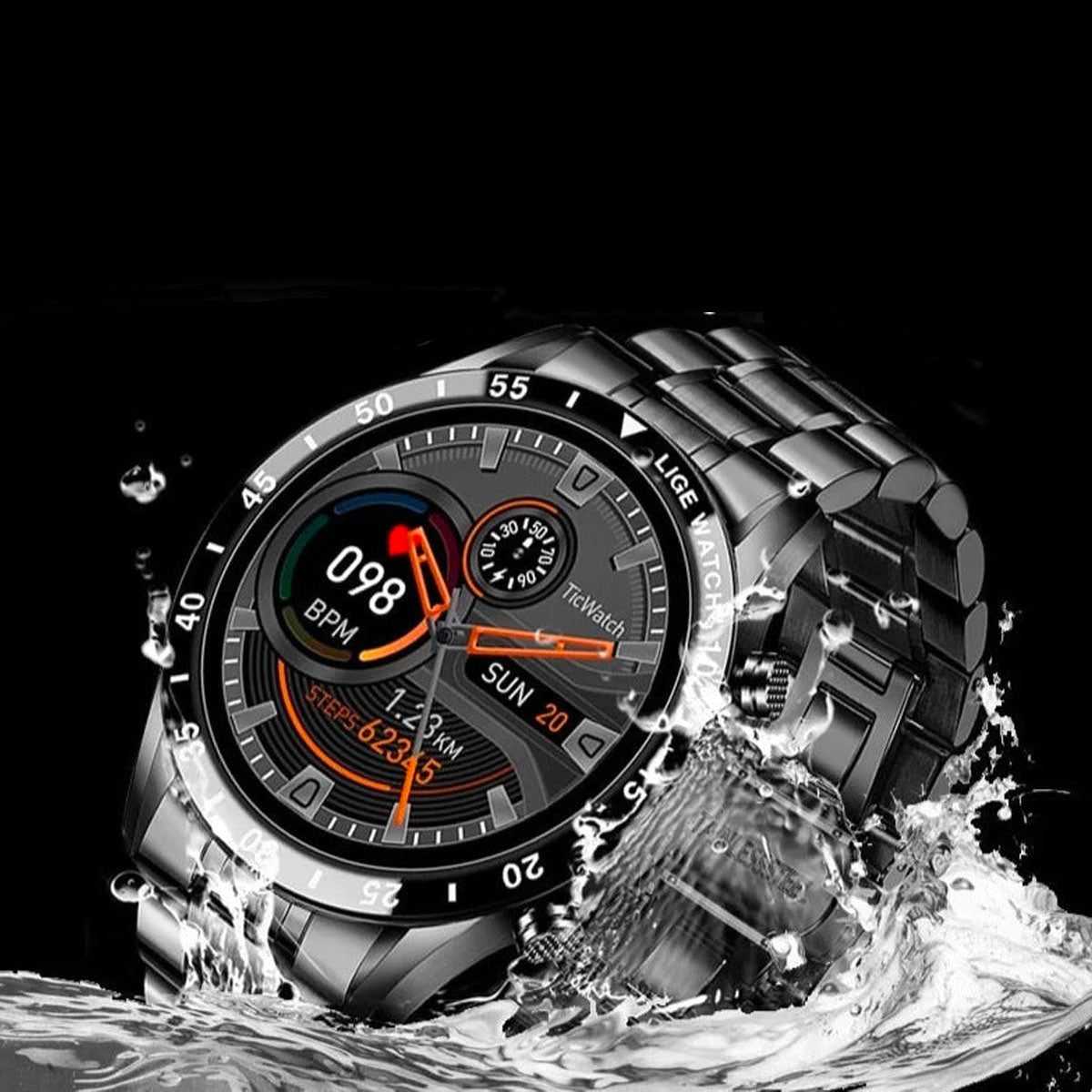 Heren Smartwatch Luxe Axel Met Hartslagmeter