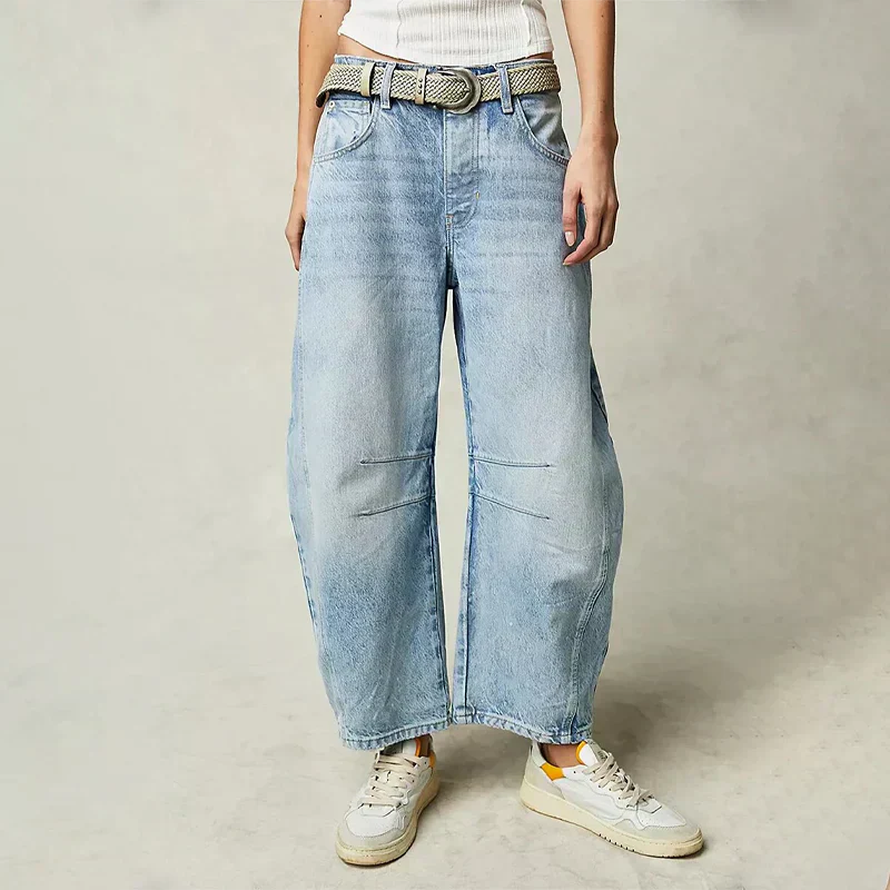 Dames Jeans Comfort Wide Leg Zittend Model