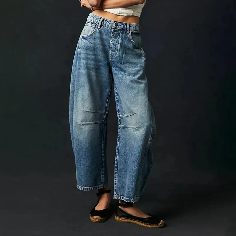 Dames Jeans Comfort Wide Leg Zittend Model