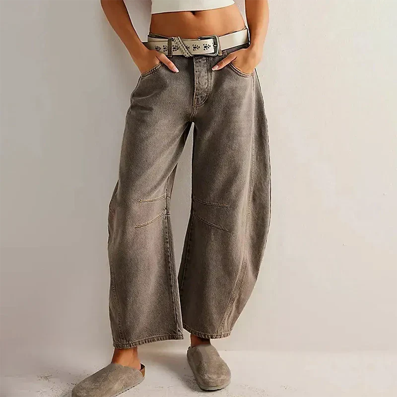 Dames Jeans Comfort Wide Leg Zittend Model