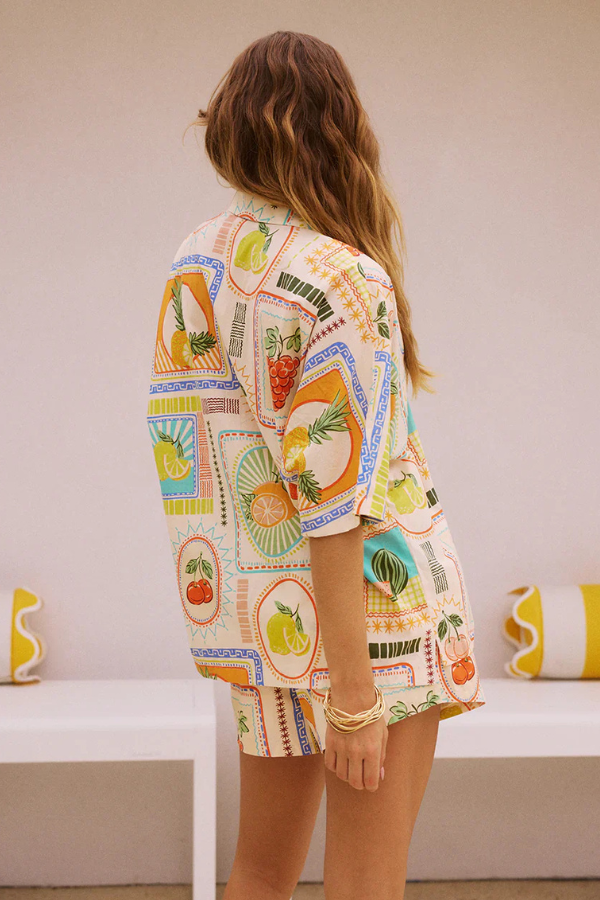 Dames Zomerset met Fruitprint Retro Stijl
