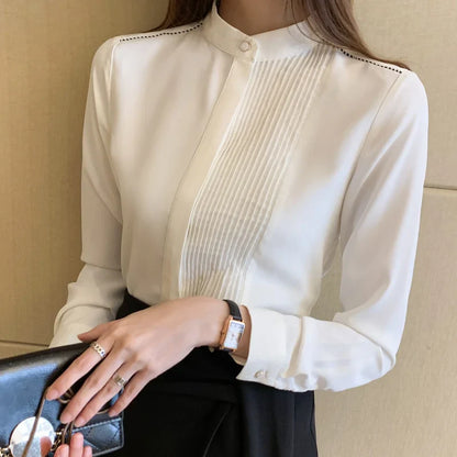 MIRA Lange Mouw Chiffon Blouse voor  Vrouwen