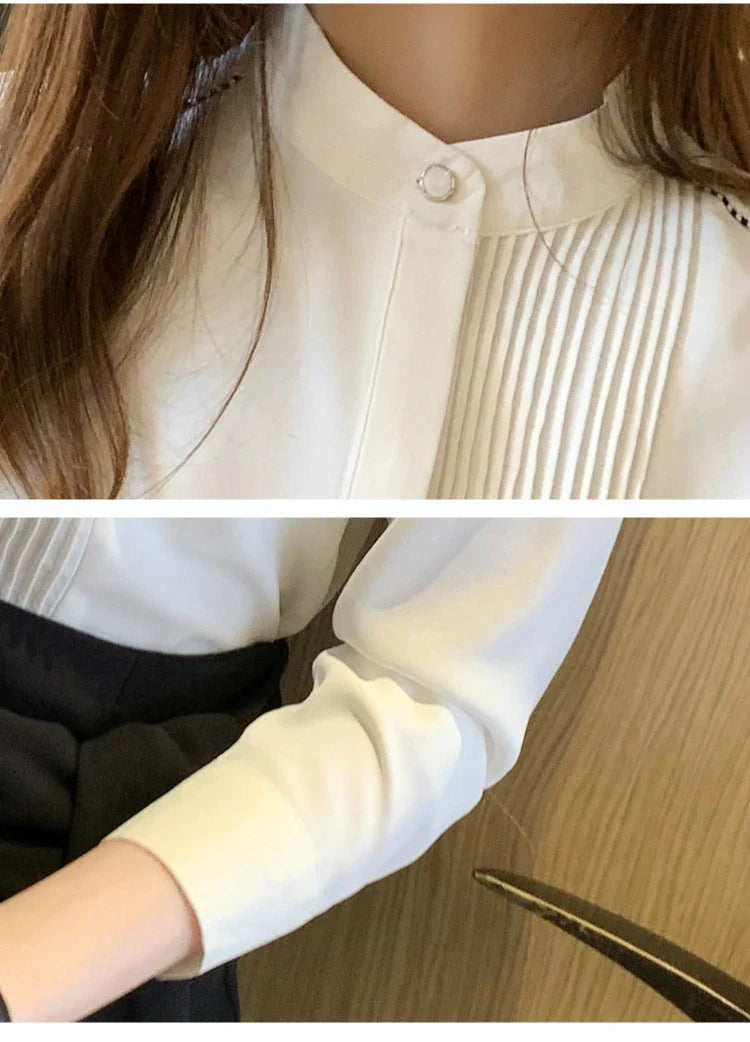 MIRA Lange Mouw Chiffon Blouse voor  Vrouwen