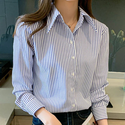 Stijlvolle Gestreepte Chiffon Blouse van Dromen & Dapperheid