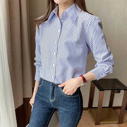 Stijlvolle Gestreepte Chiffon Blouse van Dromen & Dapperheid