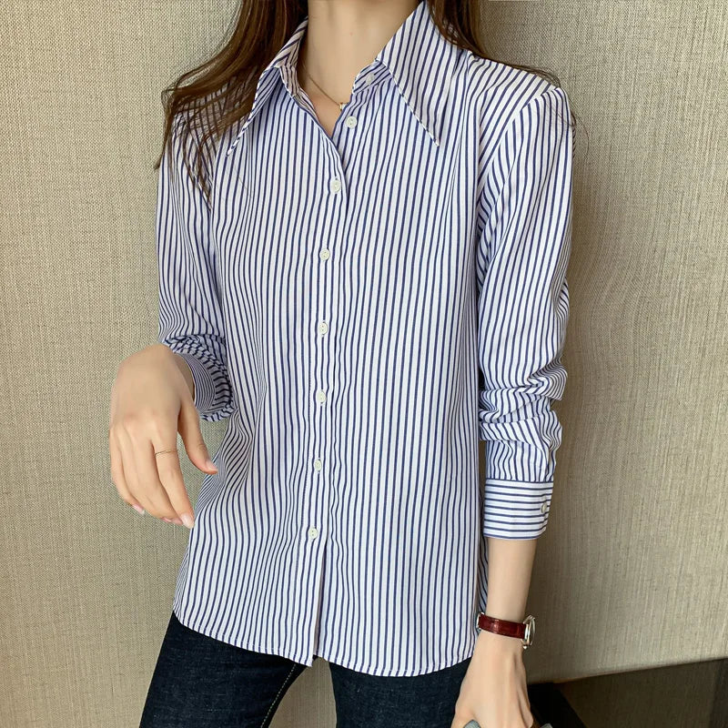 Stijlvolle Gestreepte Chiffon Blouse van Dromen & Dapperheid
