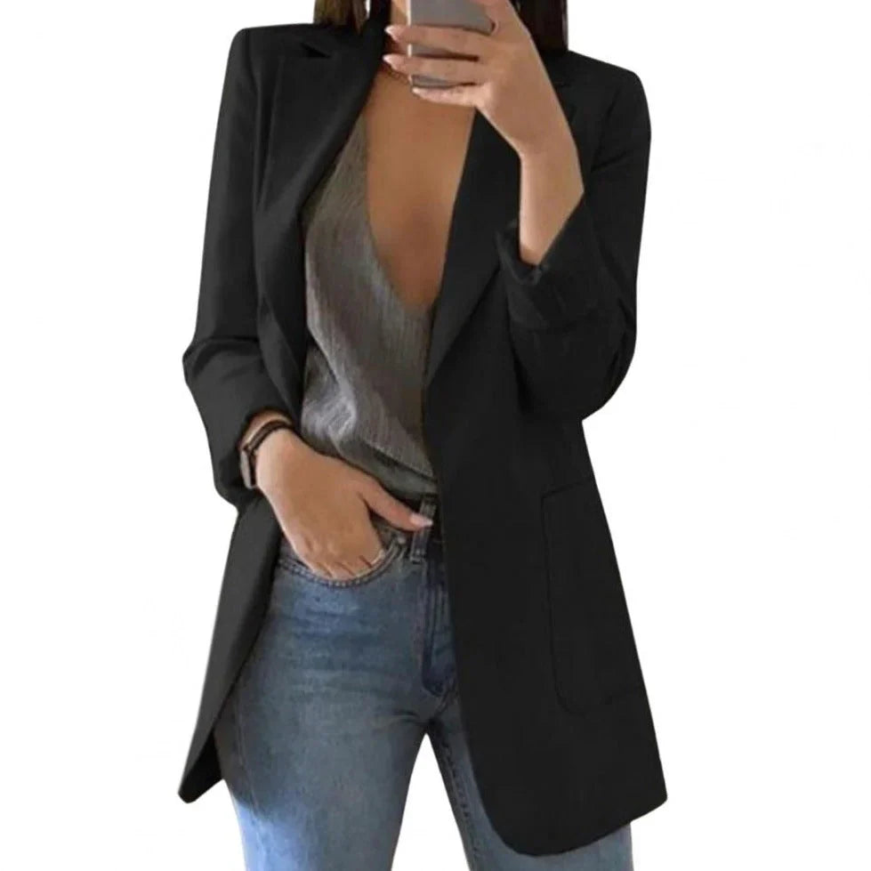 Dames Blazer Lange Model Comfortabele Fit - Mode Vibes