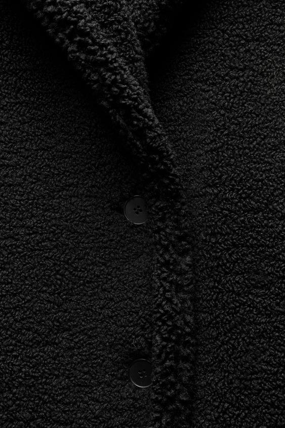 Dames Winterjas Teddy Stof Warm met Steekzakken en Reverskraag