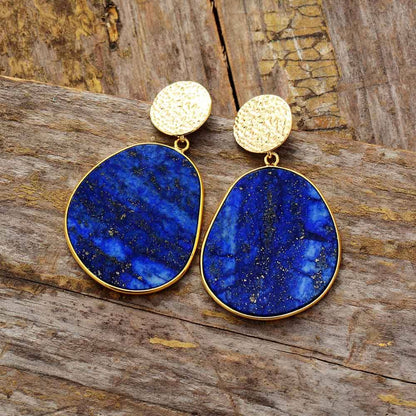 Blauwe Oorbellen Lapis Lazuli Beschermend Edelsteen - Mode Vibes