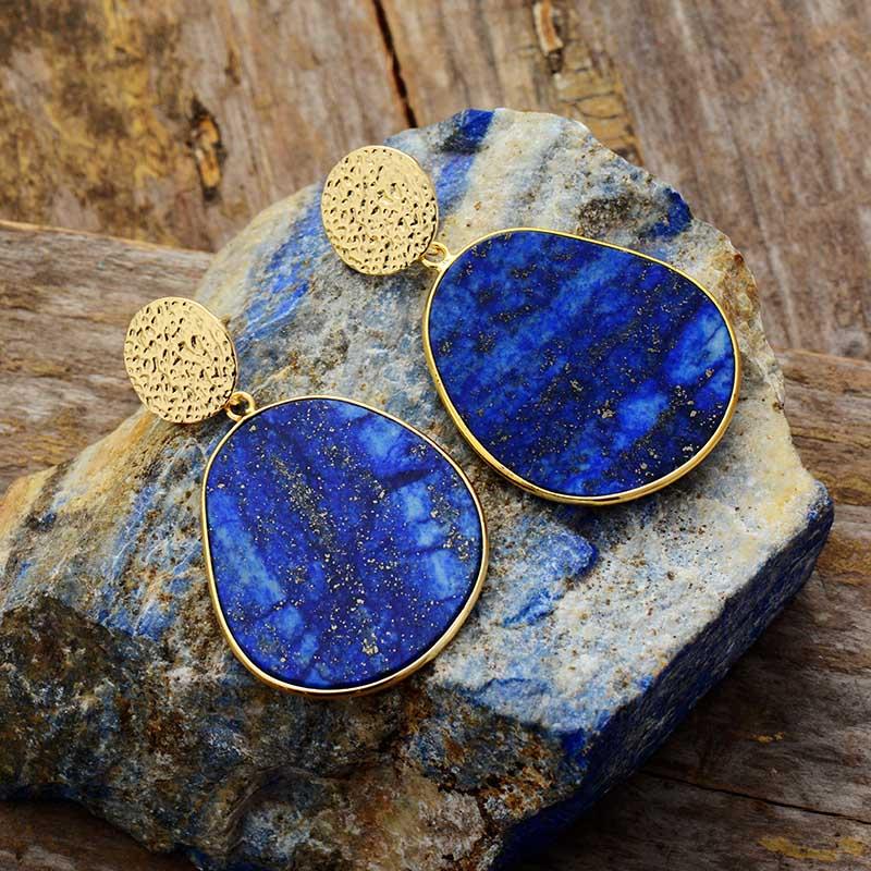 Blauwe Oorbellen Lapis Lazuli Beschermend Edelsteen