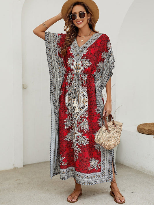 Laura | Elegante en comfortabele lange zomerjurk met V-hals