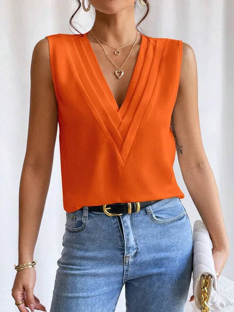 Leah | Elegante camicetta estiva a maniche corte