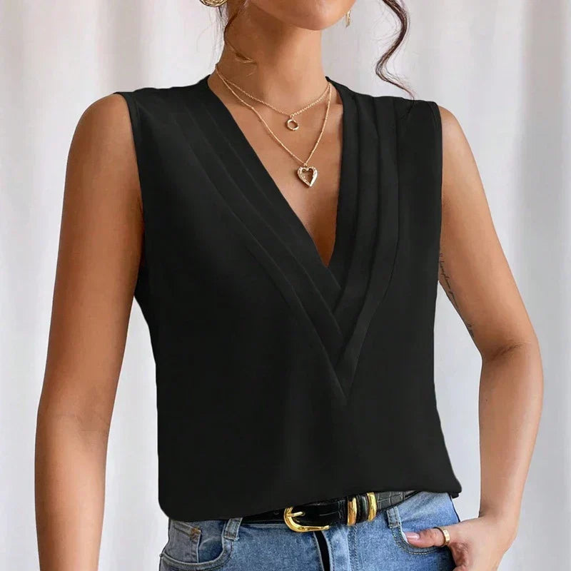 Leah | Elegante camicetta estiva a maniche corte