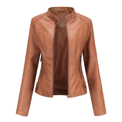 Slim fit bikerjack voor dames – Elegant kunstleer met moderne pasvorm