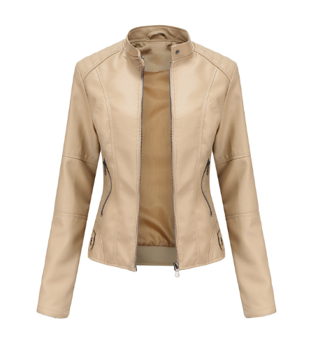 Slim fit bikerjack voor dames – Elegant kunstleer met moderne pasvorm