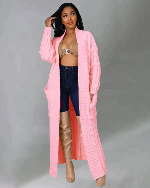 Vest met V-hals Casual Lange Theodora Stijl