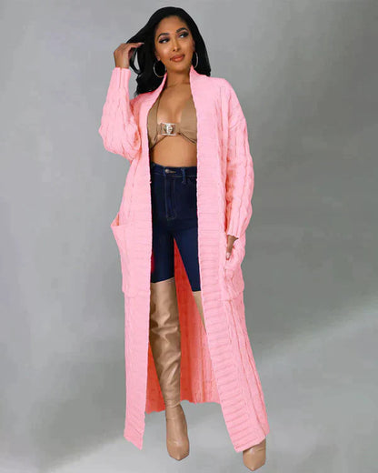 Vest met V-hals Casual Lange Theodora Stijl