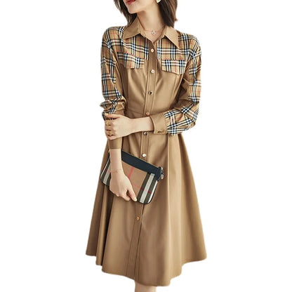 Ella Patched Plaid Shirt Dress voor Vrouwen