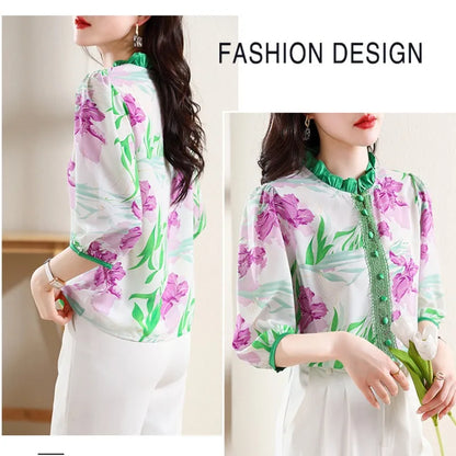 Zomerse Dames Blouse met Modieuze Print