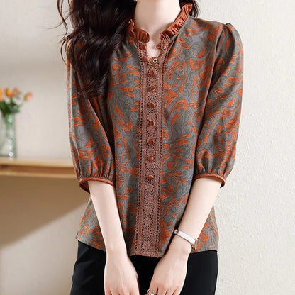 Zomerse Dames Blouse met Modieuze Print