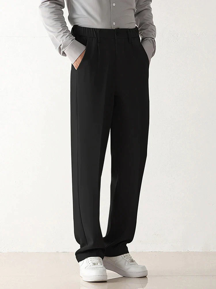 Mannen Formele Broek Donkerbruin Chino Stijl