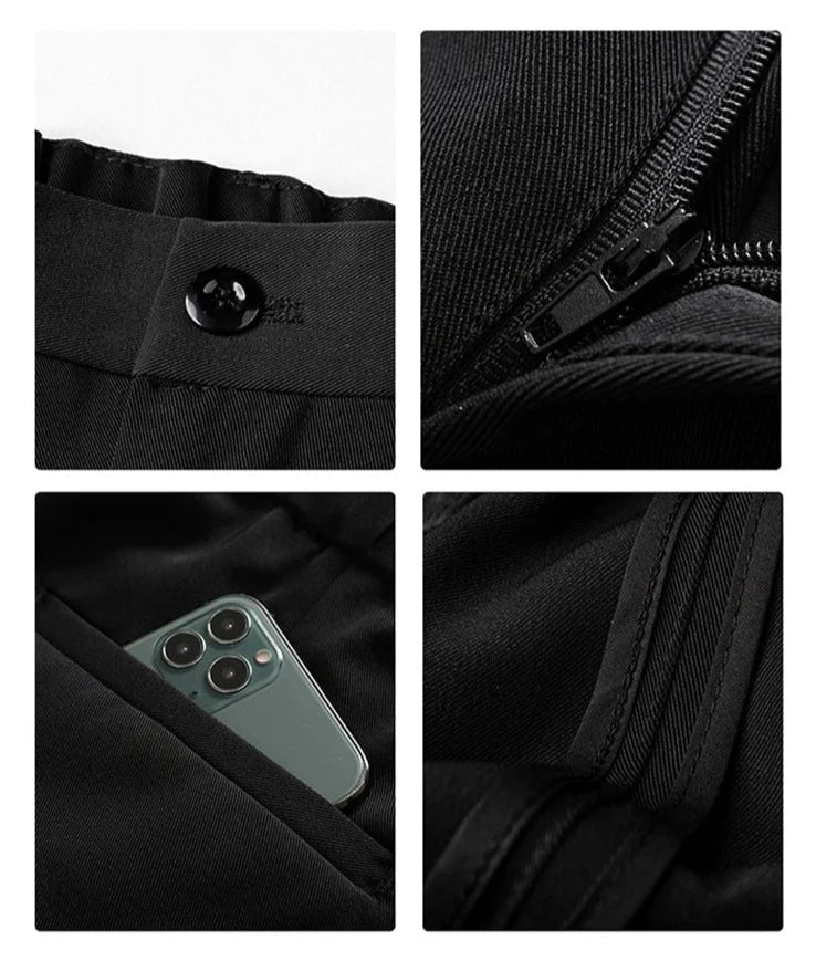 Mannen Formele Broek Donkerbruin Chino Stijl