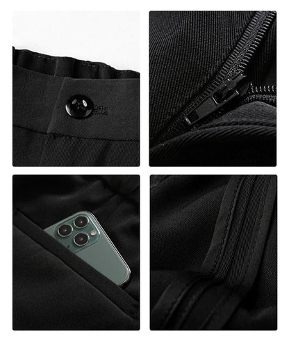 Mannen Formele Broek Donkerbruin Chino Stijl