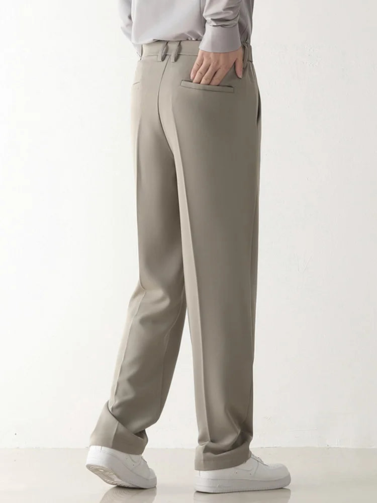 Mannen Formele Broek Donkerbruin Chino Stijl