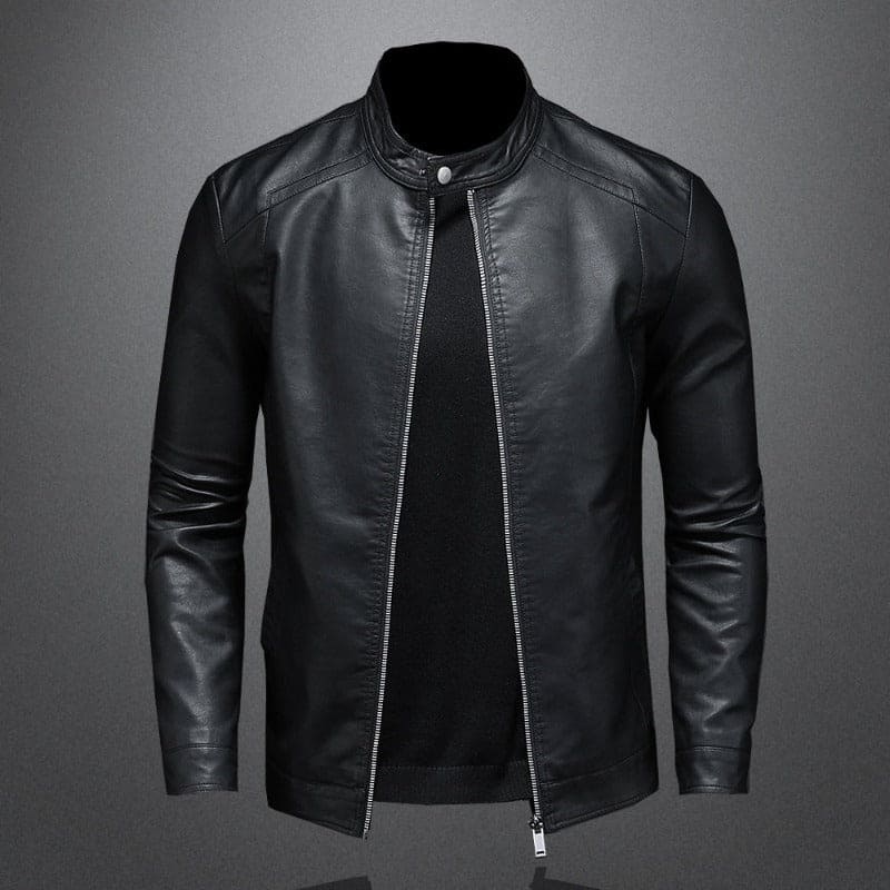 Leren Jack Stijlvol Zwarte Herenjas - Mode Vibes