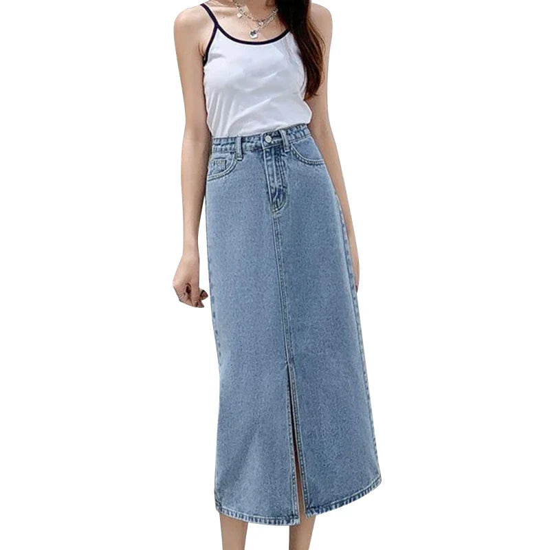 Fonkelende Zon Denim A-lijn Rok