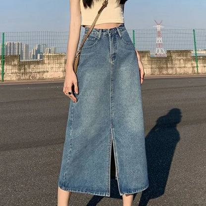 Fonkelende Zon Denim A-lijn Rok