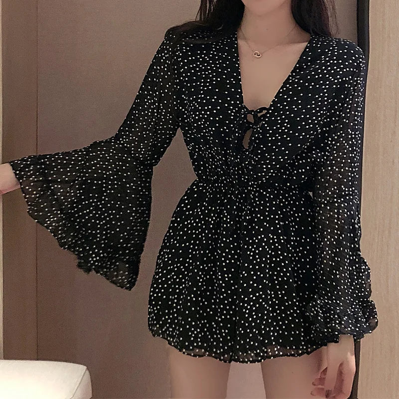 Zomerse Elegance Vintage Polka Dot Playsuit 2024