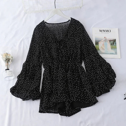Zomerse Elegance Vintage Polka Dot Playsuit 2024