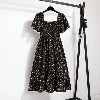 Zomerse Bloemenprint Chiffon Midi Jurk