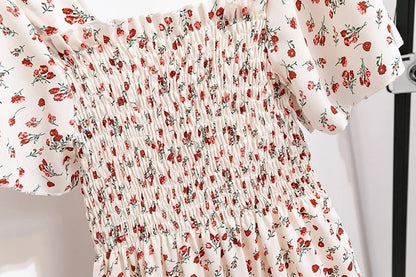 Zomerse Bloemenprint Chiffon Midi Jurk