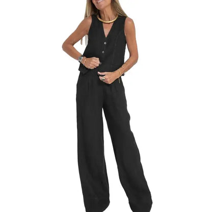 Elegante Loose Set: Vest en Broek Chic Outfit