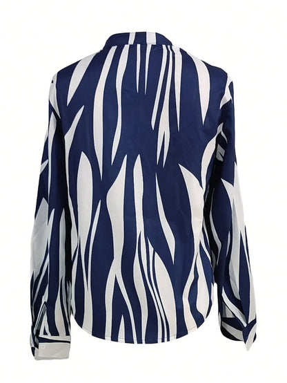 Voorjaar/Zomer Gedrukte Blouse met Lange Mouwen